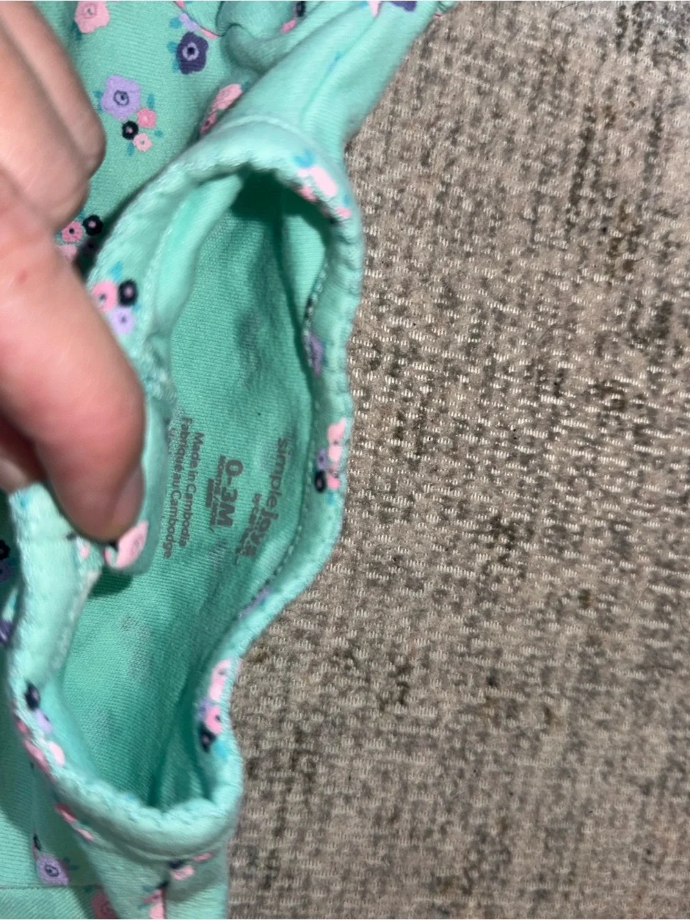 Carter's‎ Mint Green Floral One-Piece Pajamas